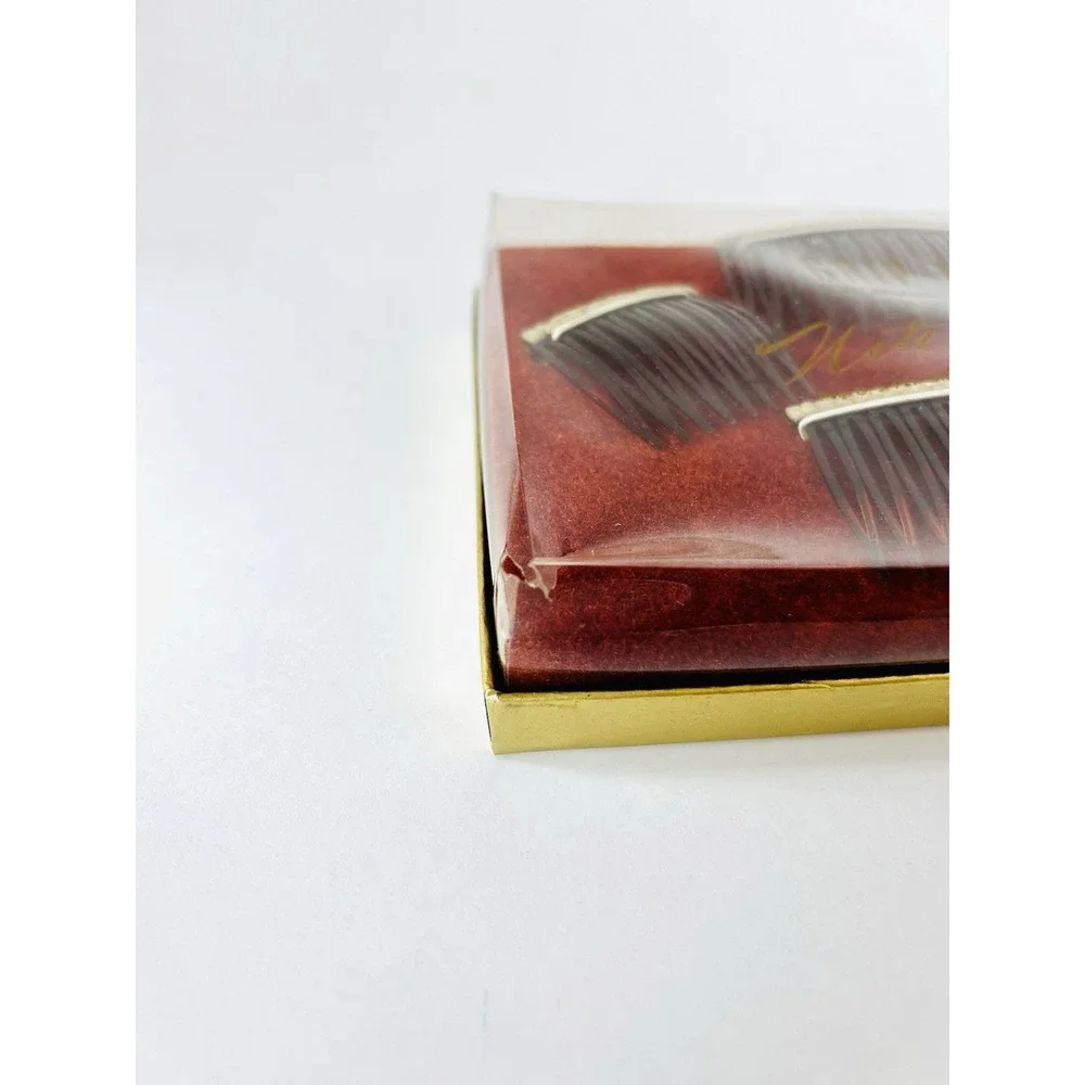 Vintage‎ Grip-Tuth Nite-Glo Glow In The Dark Tortoiseshell Hair Combs In Box